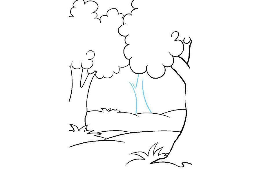 卡通森林简笔画的画法