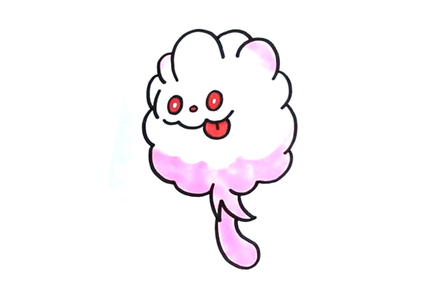 绵绵泡芙简笔画画法步骤