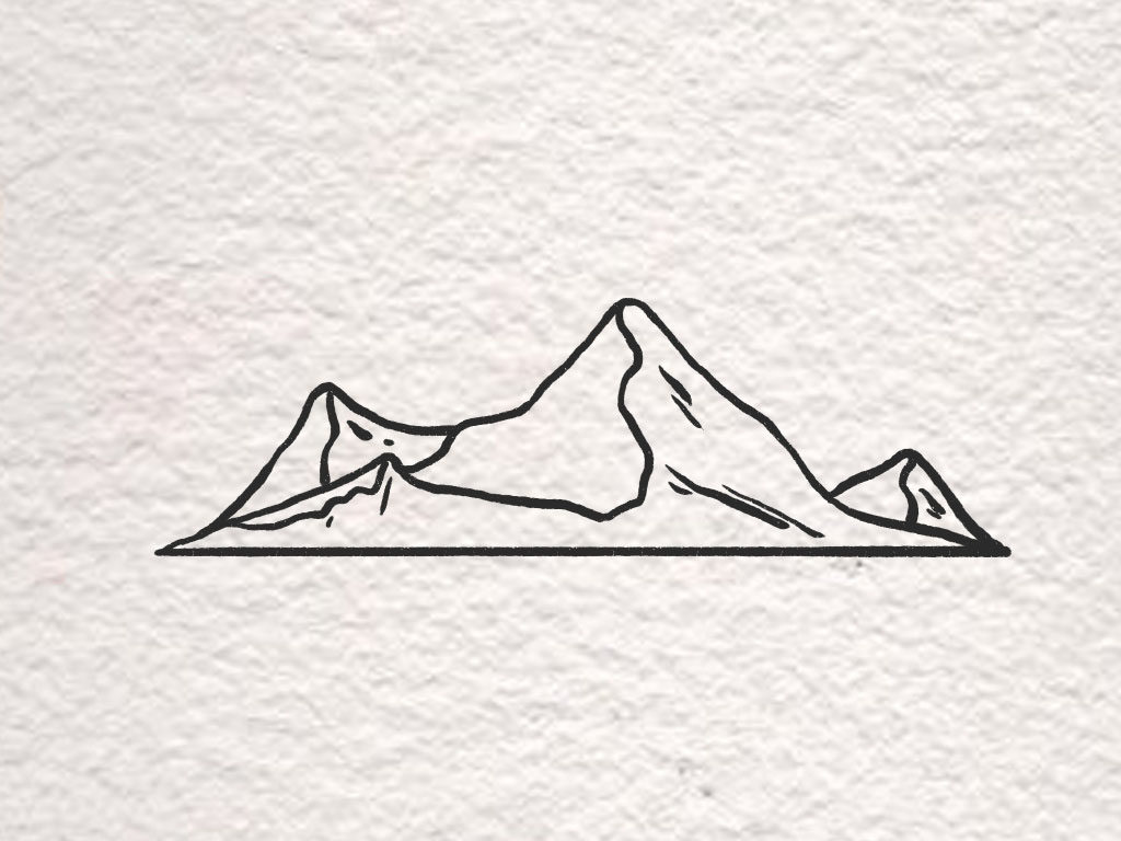 两种简单的山川简笔画画法