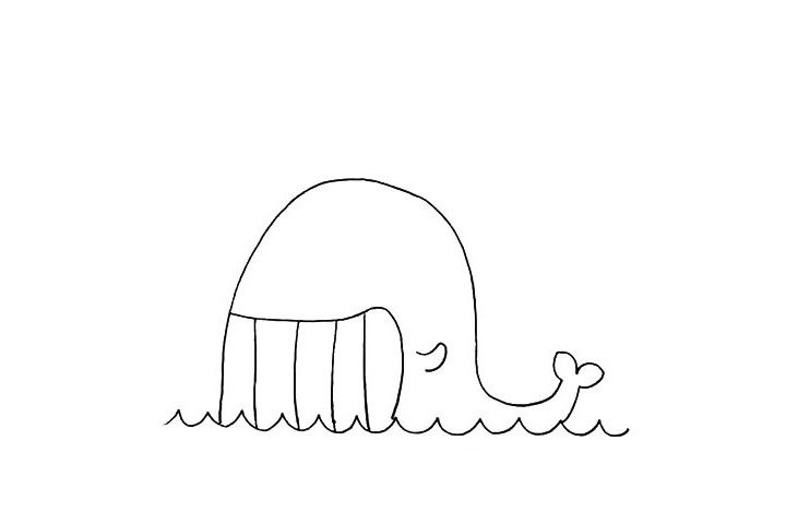 鲸鱼简笔画画法步骤