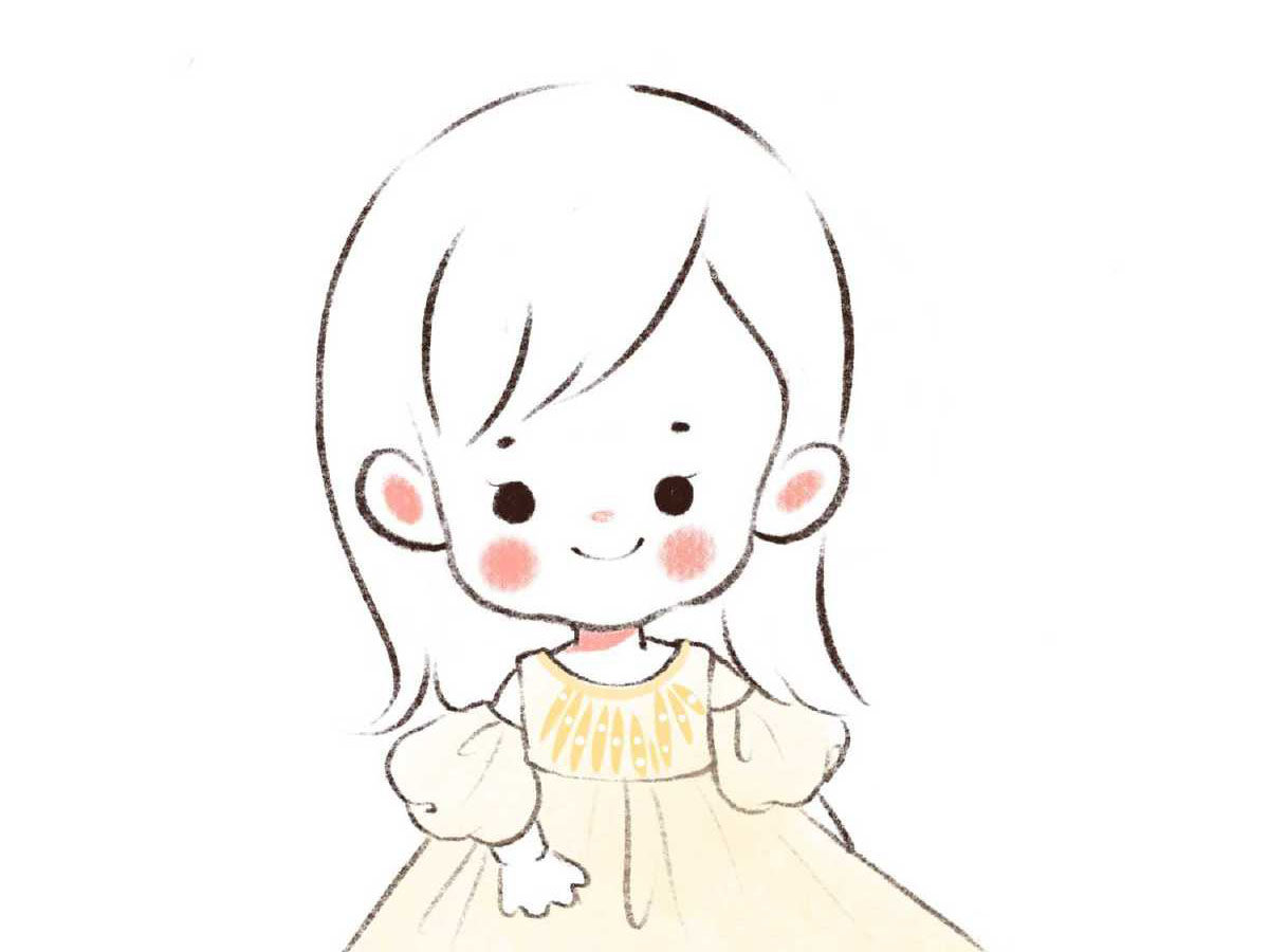 一组可爱漂亮的小女孩简笔画图片
