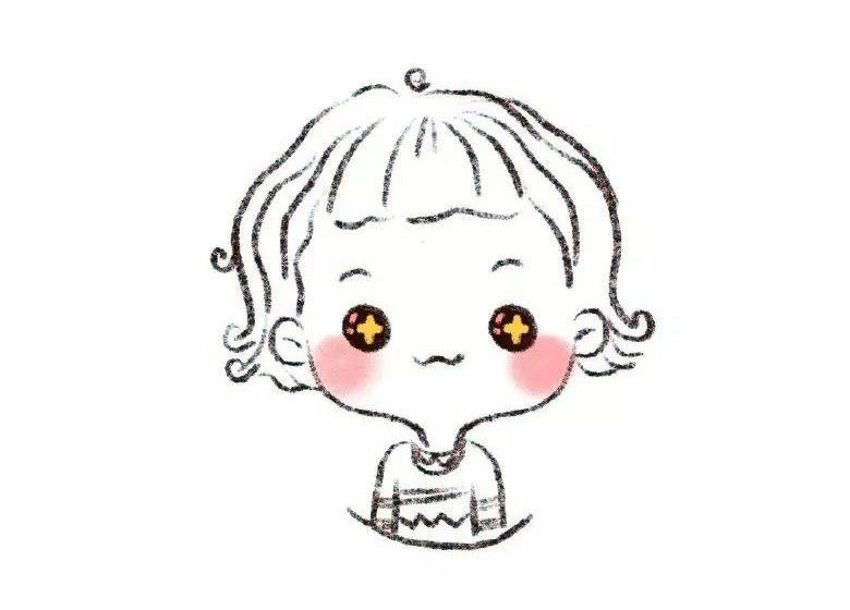 可爱的女孩卡通头像简笔画