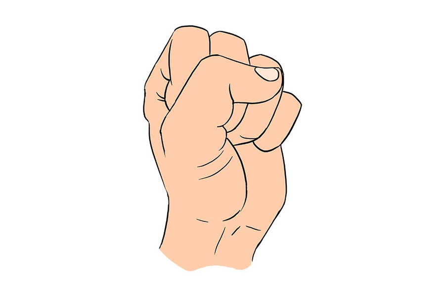如何画拳头