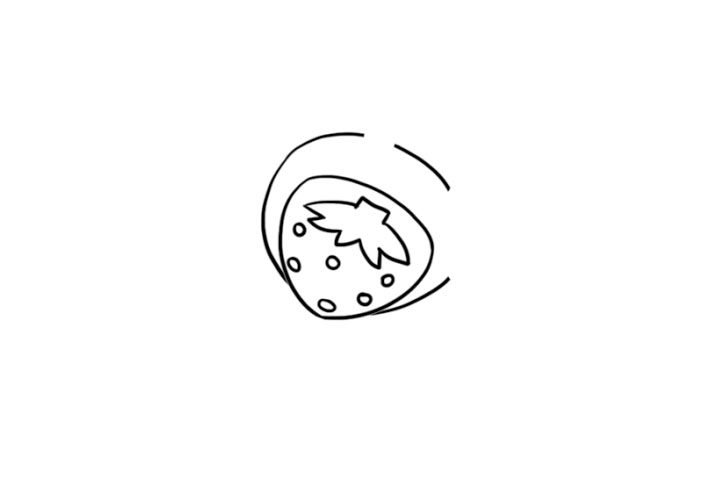 草莓耳罩简笔画画法步骤