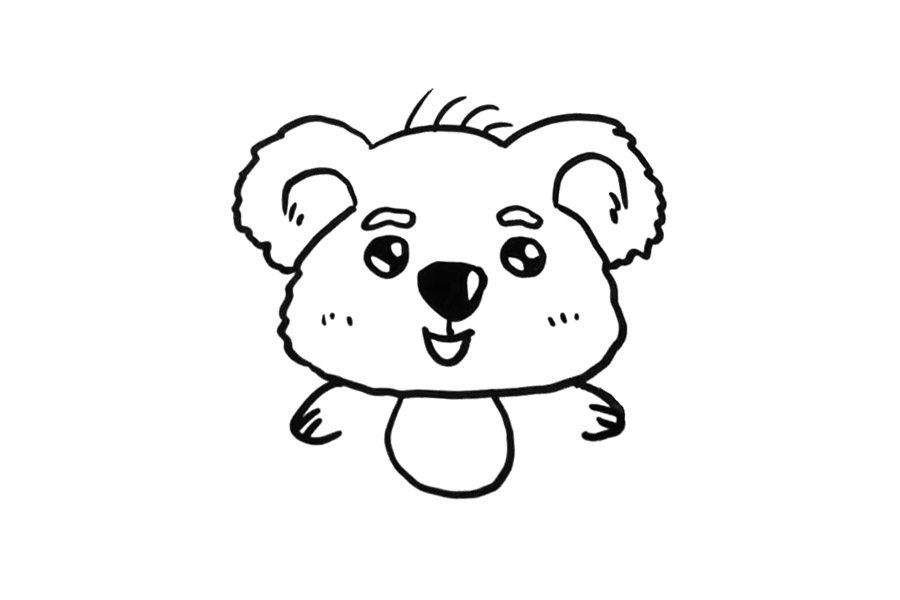 可爱考拉怎么画