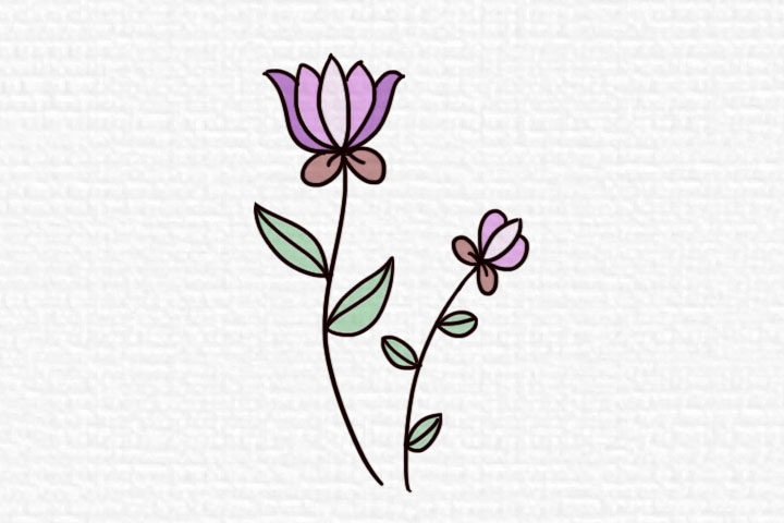 阳春三月漂亮的花朵简笔画图片