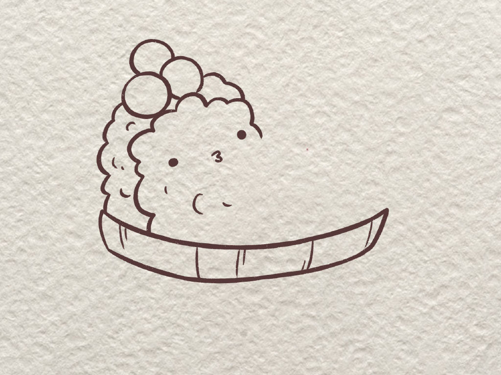 三文鱼寿司简笔画画法