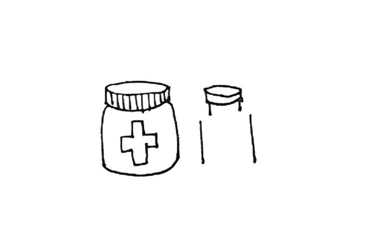 药瓶简笔画画法步骤
