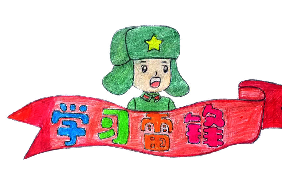 学习雷锋简笔画绘画素材