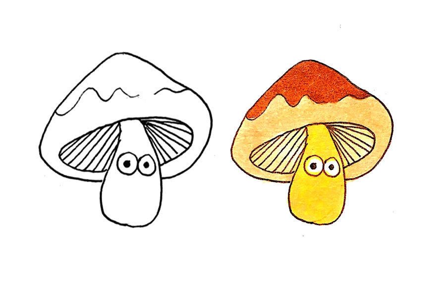 一组可爱的蔬菜瓜果简笔画图片