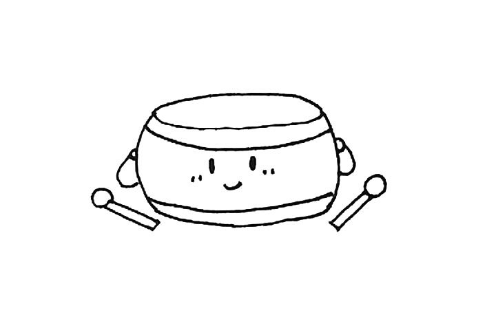 大鼓简笔画画法步骤