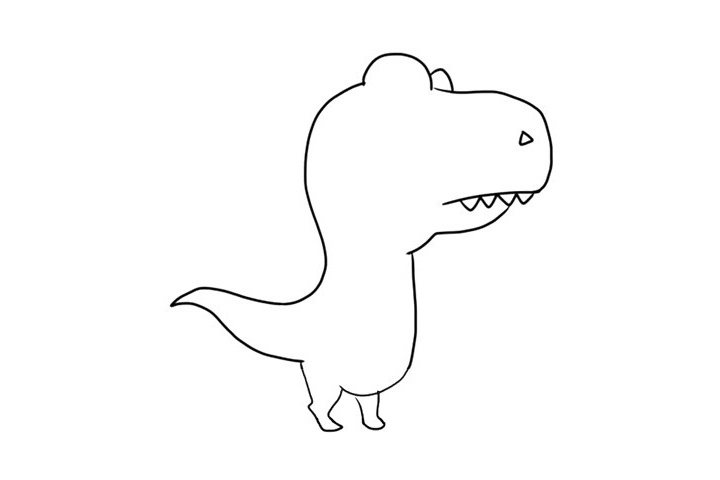 呆萌霸王龙简笔画画法步骤