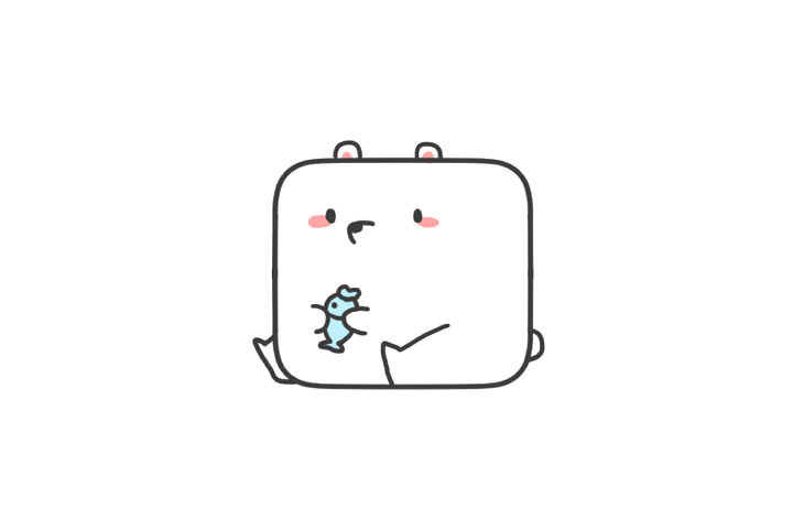 用方块画的可爱北极熊简笔画画法步骤