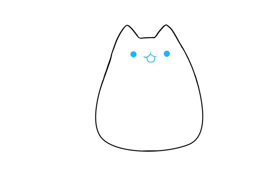简单可爱的卡通小猫简笔画步骤