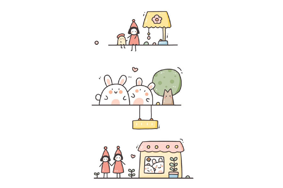治愈系可爱简笔画图片