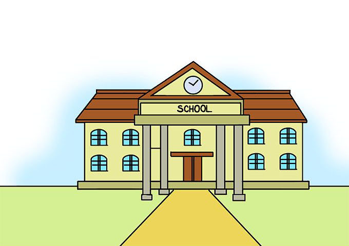 如何画学校简笔画