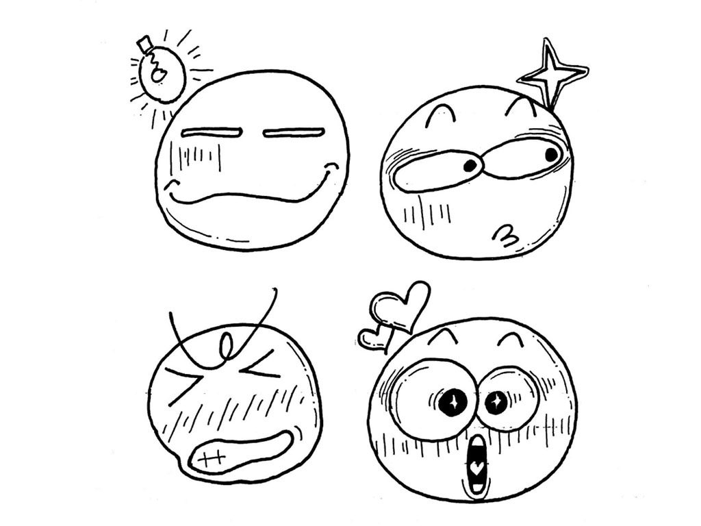 一组魔性表情包简笔画