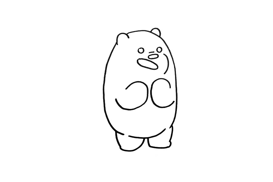 裸熊简笔画画法步骤