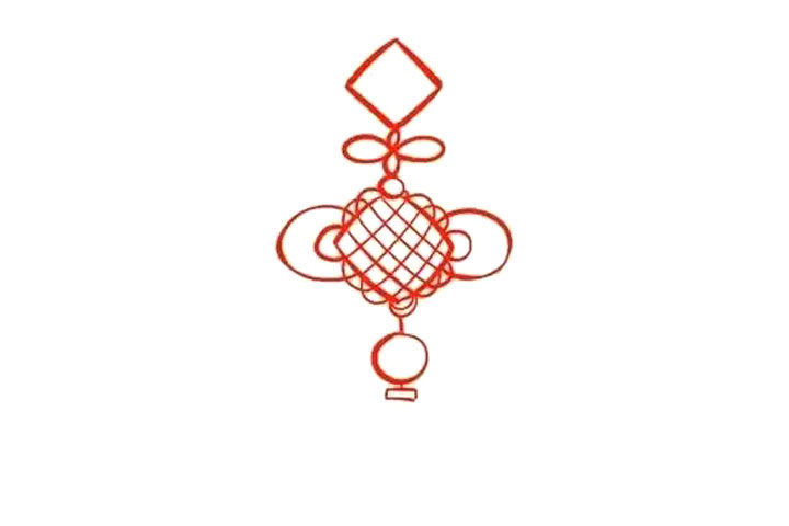 漂亮中国结喜庆中国年简笔画画法