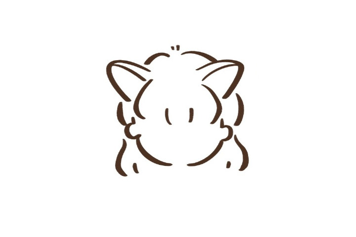 戴着猫耳朵的小女孩简笔画教程