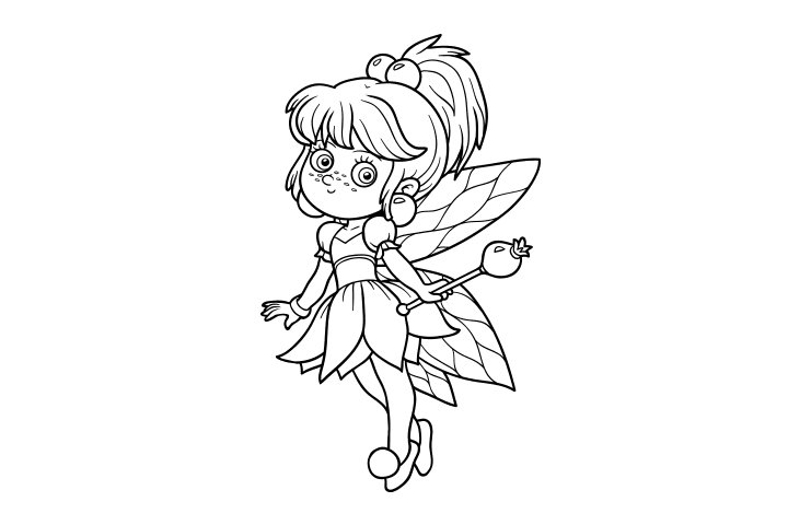可爱的花仙子简笔画