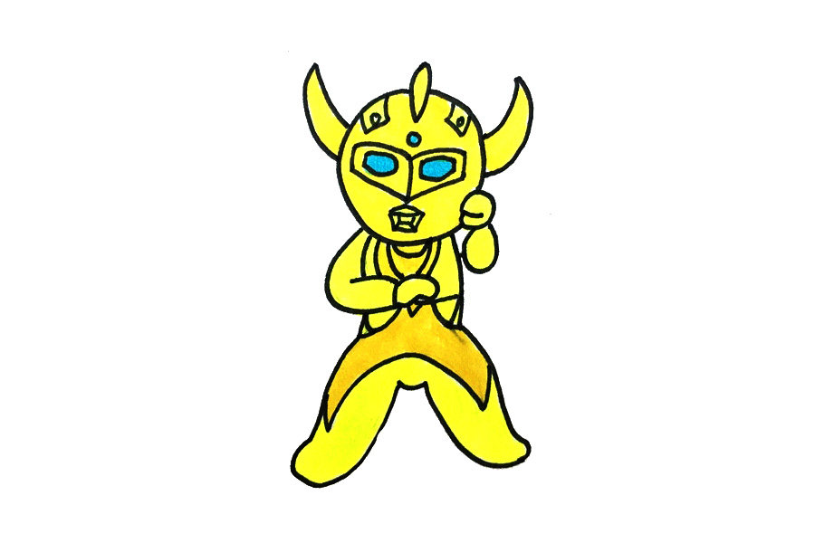 黄金赛罗怎么画