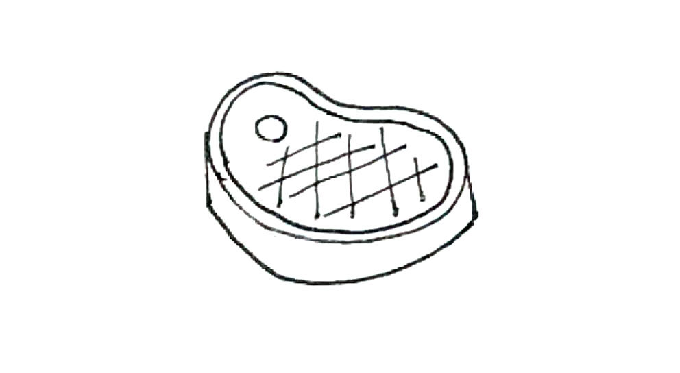 肉排简笔画画法步骤
