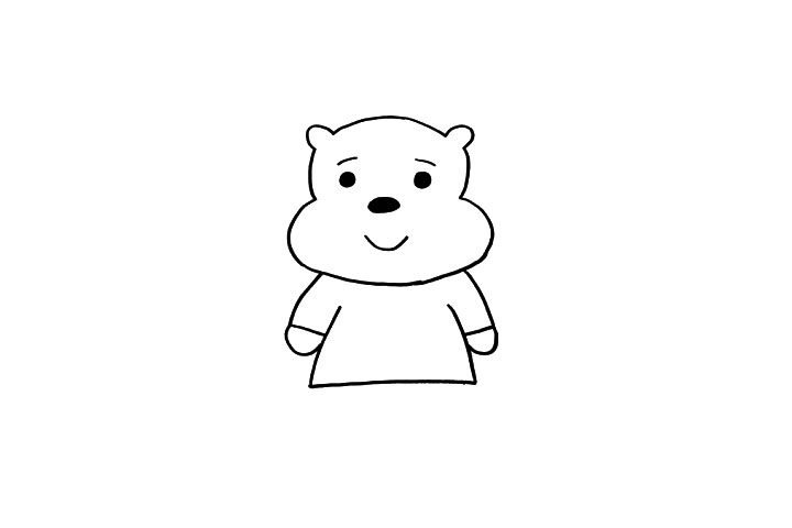 维尼熊简笔画画法步骤