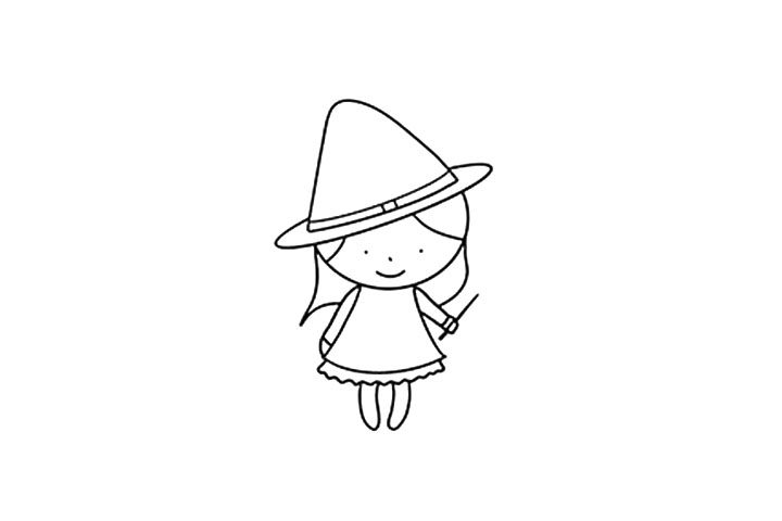 可爱小魔女简笔画怎么画