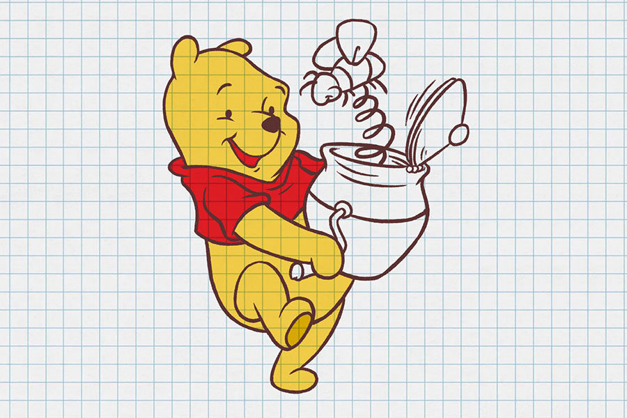 小熊维尼简笔画步骤图