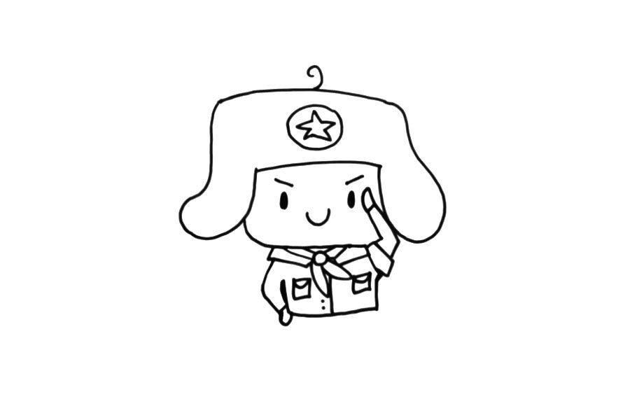 学画雷锋简笔画