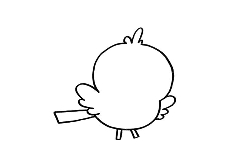 快乐飞翔的小鸟简笔画画法步骤