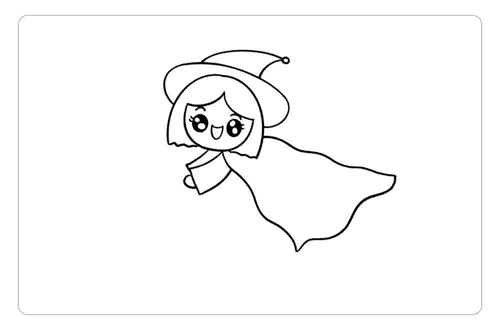 万圣节画个可爱的小女巫