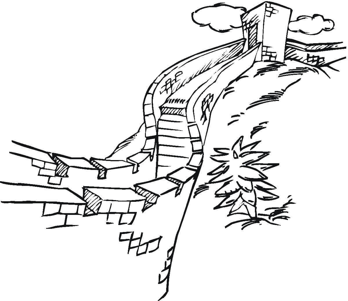 四张中国长城简笔画图片
