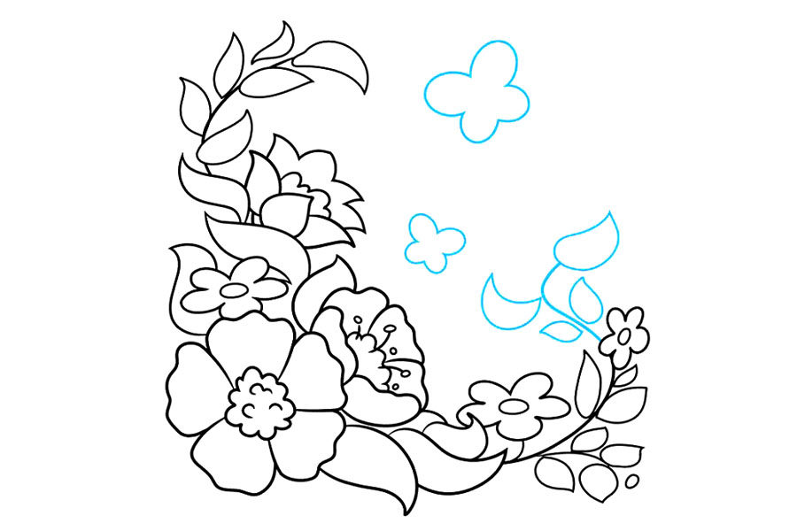 花丛简笔画画法步骤