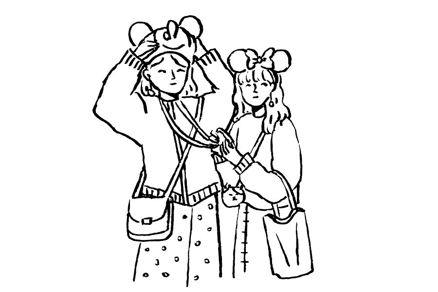 闺蜜线稿简笔画