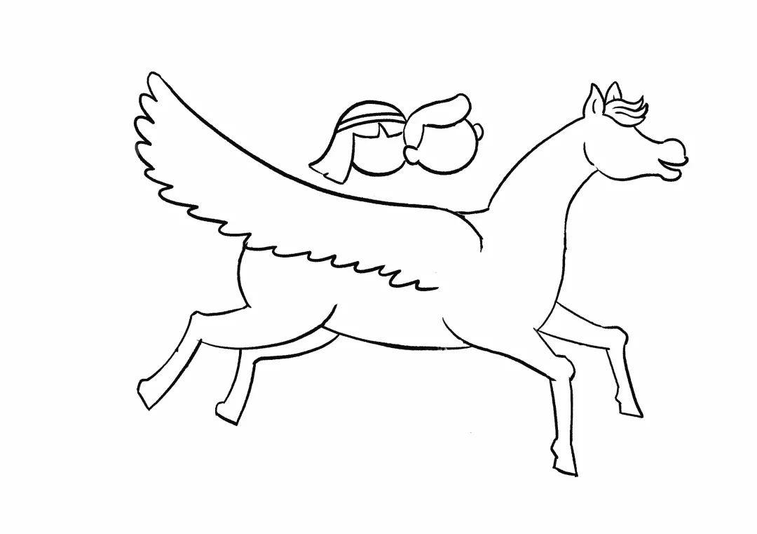 神话故事简笔画 奇幻生物天马怎么画