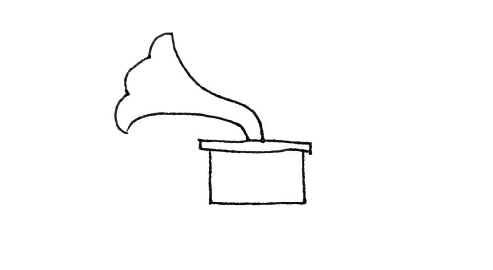 留声机简笔画画法步骤