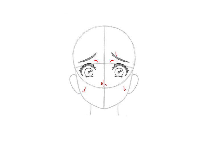 画短发女孩漫画-害怕表情的画法