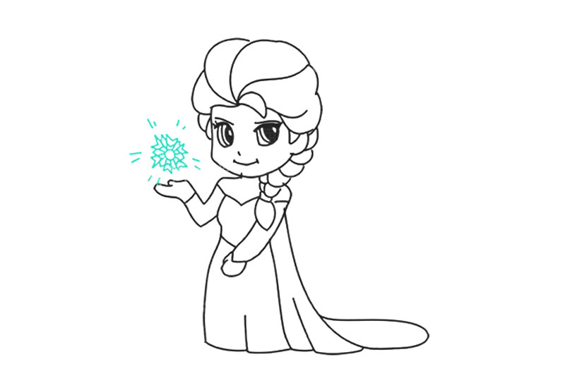冰雪奇缘 艾莎公主简笔画教程