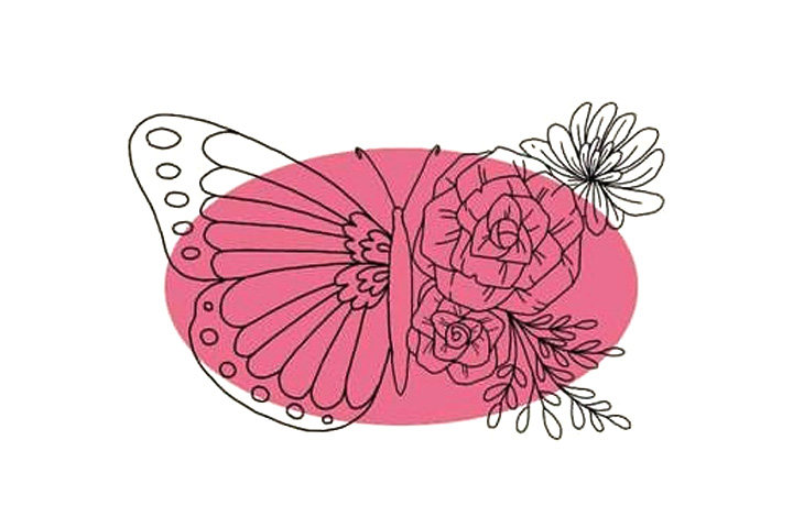 一半蝴蝶一半花蝶恋花简笔画
