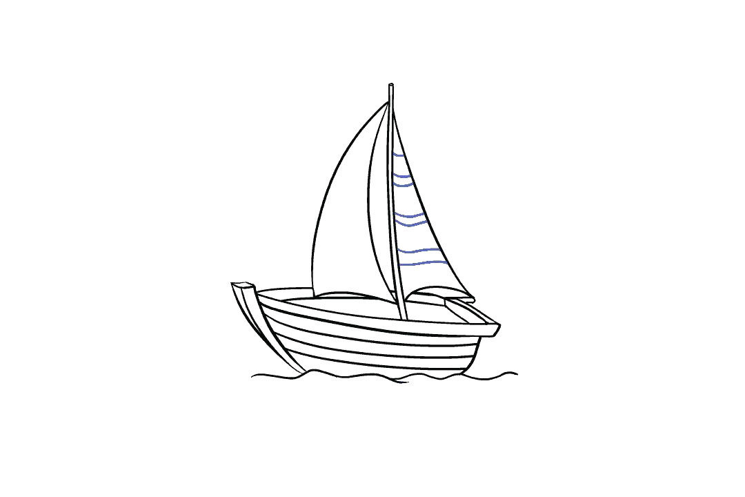 带帆的小木船简笔画