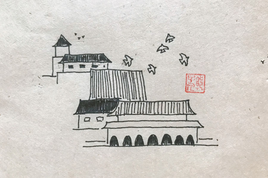 北京著名建筑简笔画图片 天安门 故宫