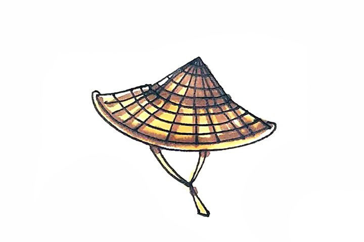 斗笠简笔画画法步骤
