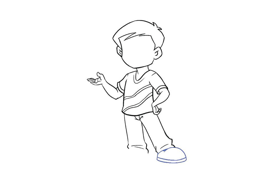 阳光小男孩卡通简笔画