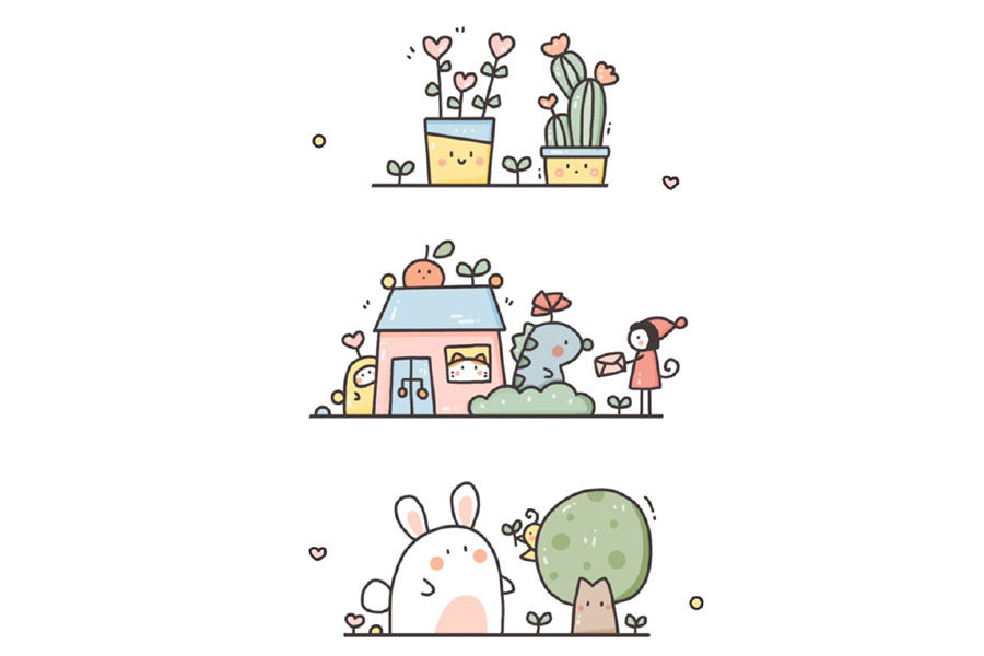 治愈系可爱简笔画图片