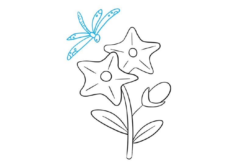 花朵简笔画大全 漂亮的紫色小花怎么画