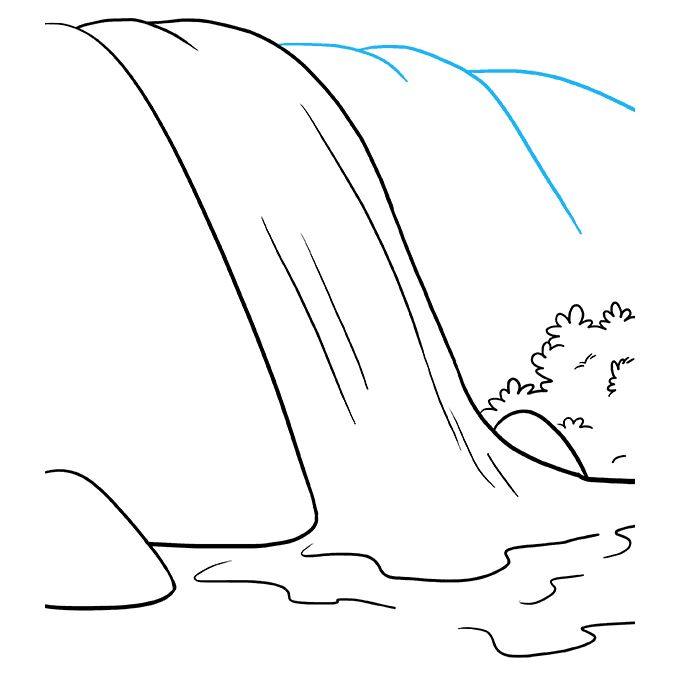 如何画瀑布简笔画