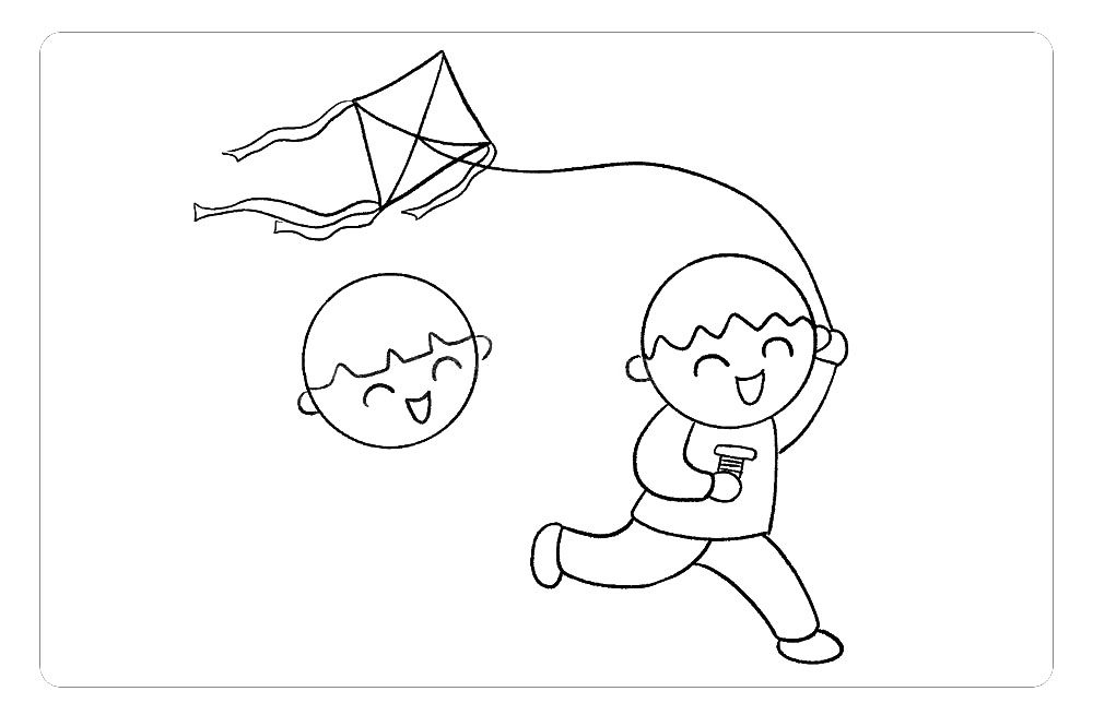 春天放风筝简笔画