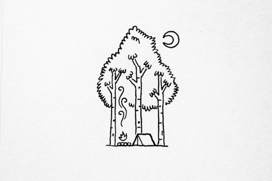 一组可爱的风景简笔手绘图片